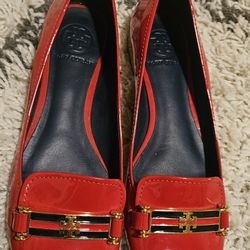 Red Patent Leather Tory Burch Shoes Size 8