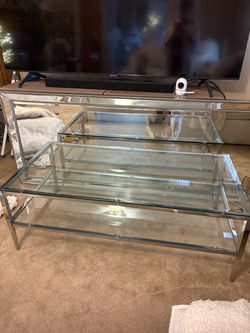 Two Tier Glass and Chrome Coffee Table
