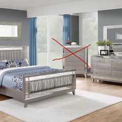 Brand new queen bed + dresser with mirror 
