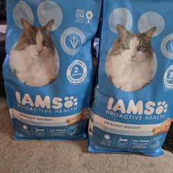 2 Bags Of Iams Healthy Weight Dry Cat Food 8.8