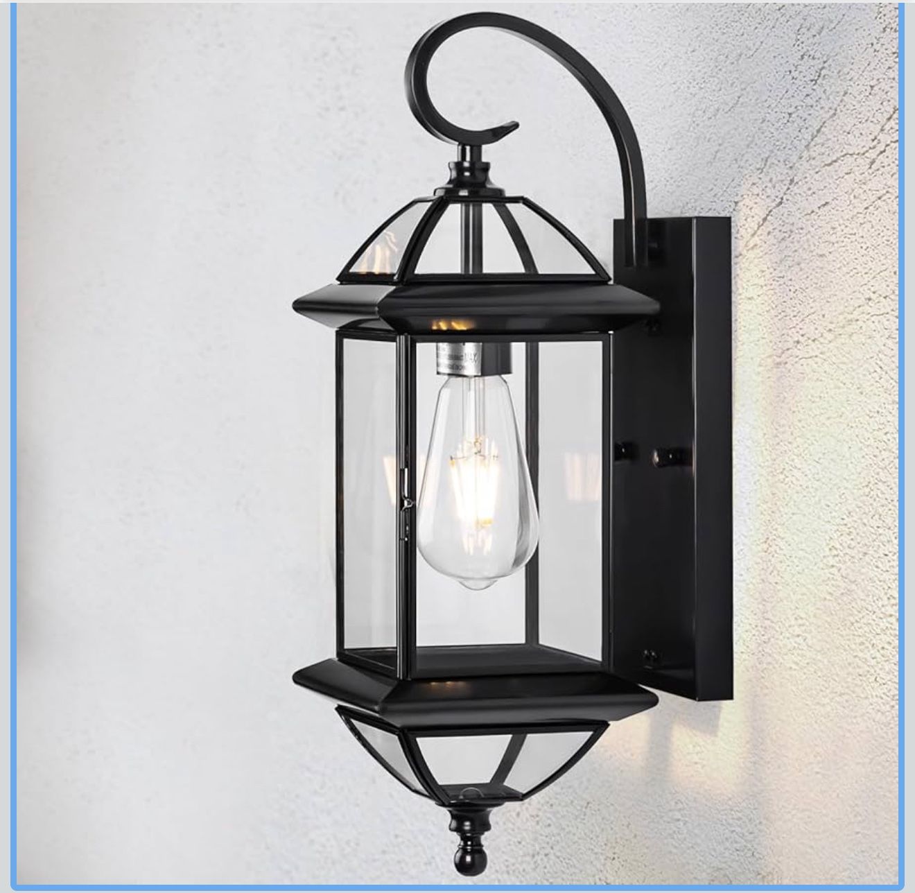 18" Large Black Copper Outdoor Wall Light Fixture
