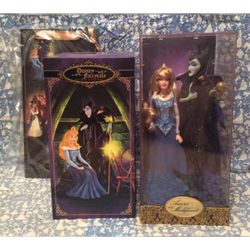 NEW Disney Store Aurora & Maleficent Fairytale Designer Limited Edition LE Doll Set Christmas Present Xmas Gift Princess Villain Sleeping Beauty