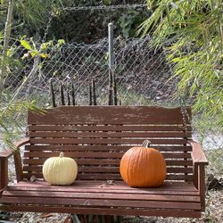 WOOD BENCH ONLY outdoor Patio With Chains