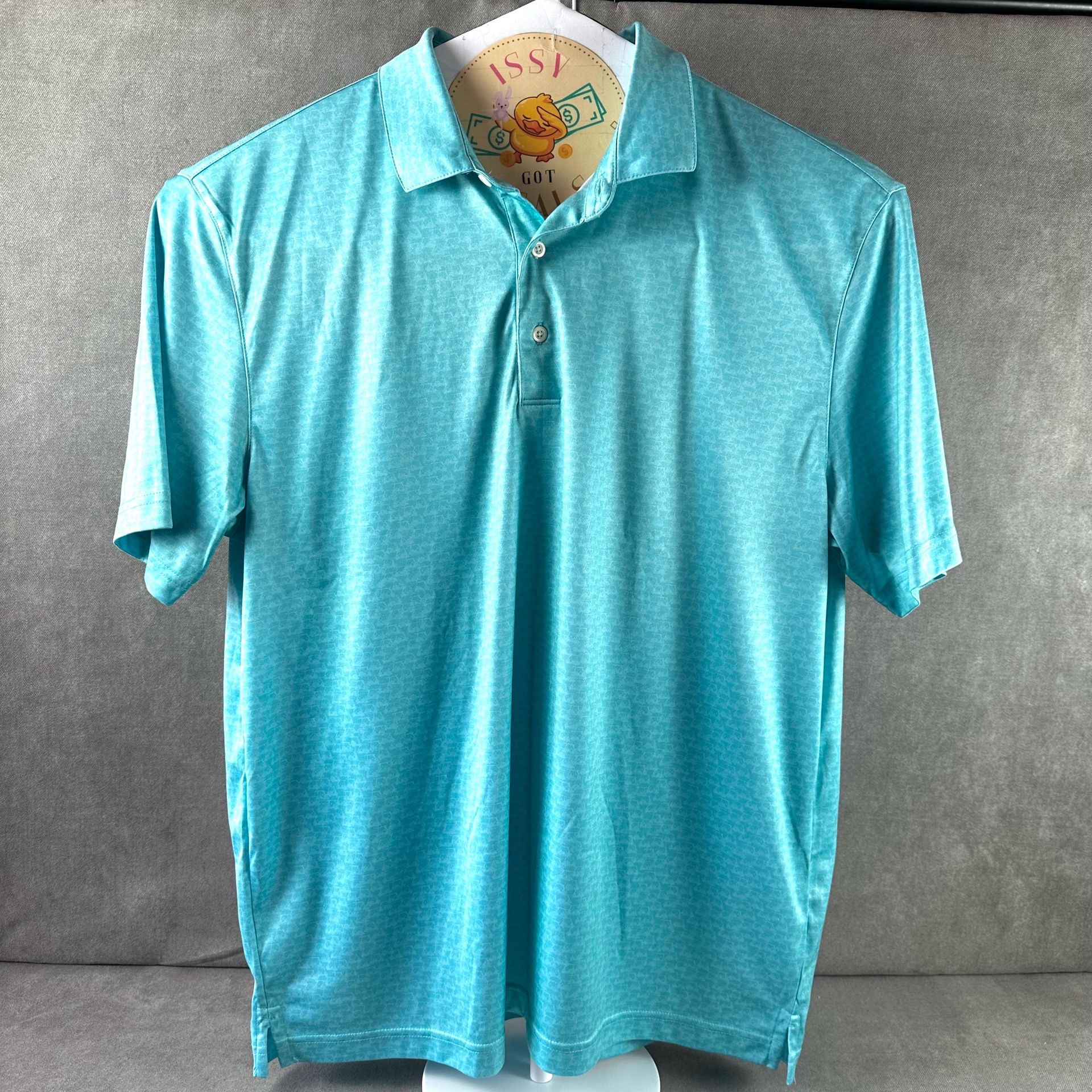 Greg Norman ML75 Play Dry Polo Shirt Aqua Blue Shark Golf Men’s XL