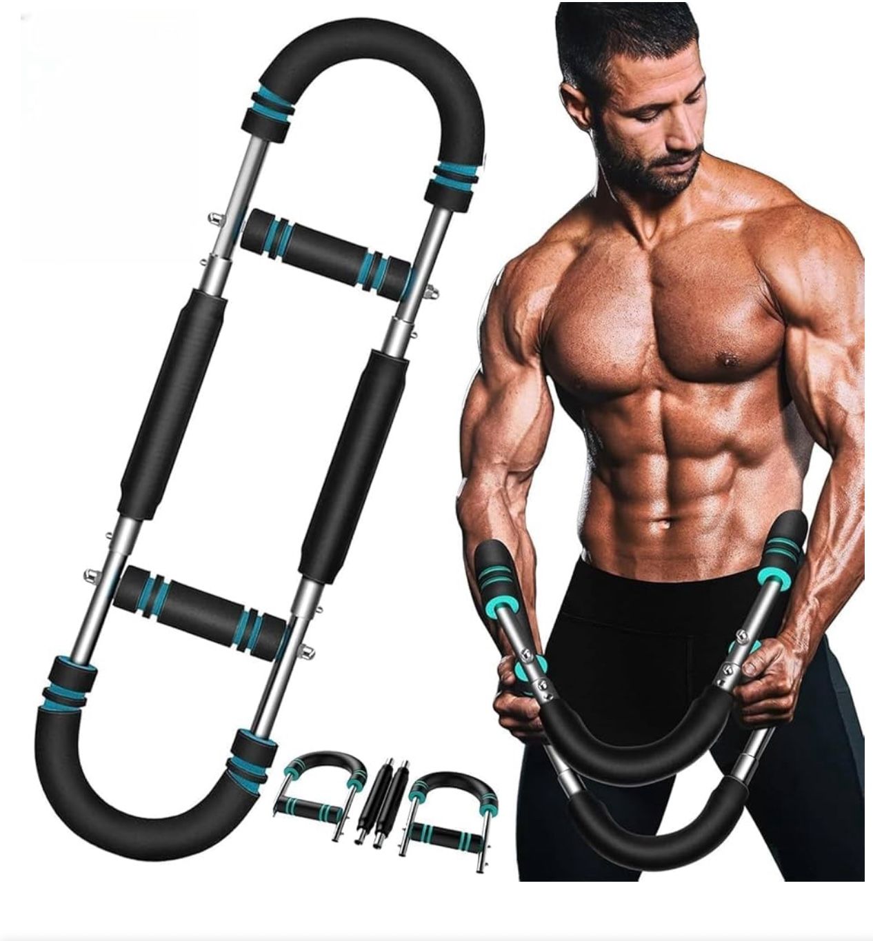 Twister Arm Trainer, 40-100lb Adjustable Chest Workout Equipment, Arm Trainer, Twister Arm Trainer, Portable Power Twister Bar, Detachable Design Fitn