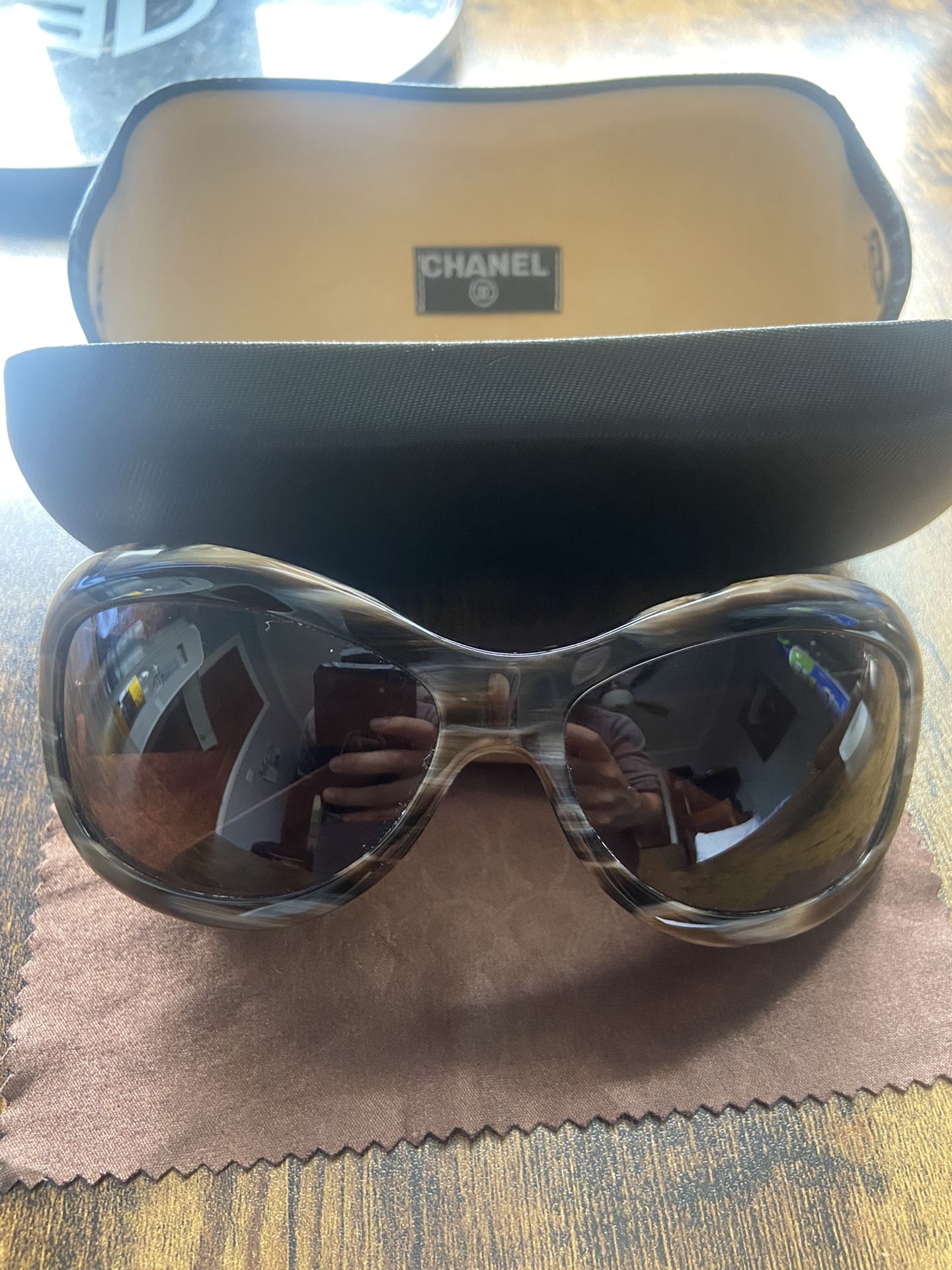 CHANEL Lambskin Quilted CC Sunglasses 5116-Q Black 575225