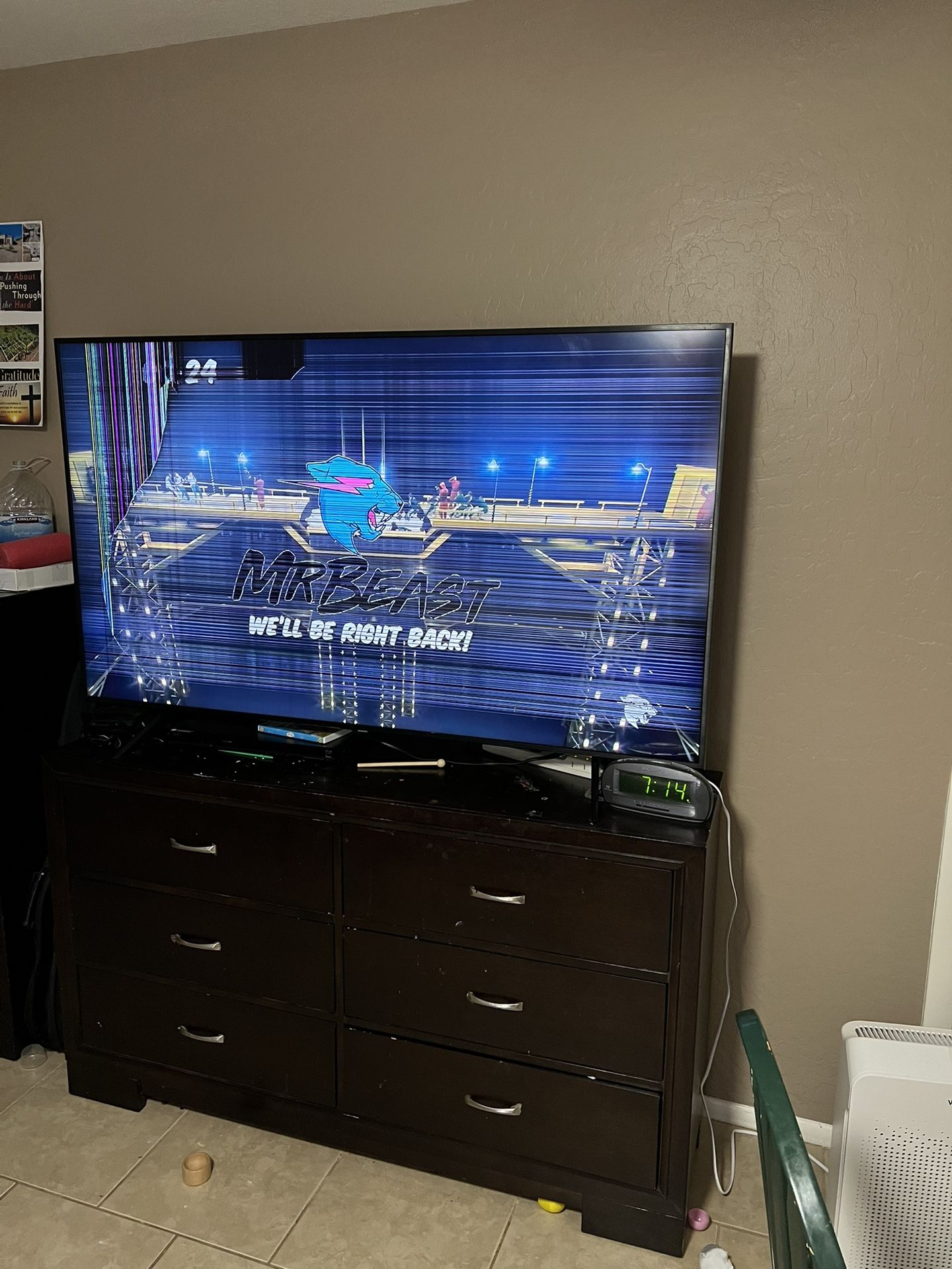Cracked Samsung 65” Tv