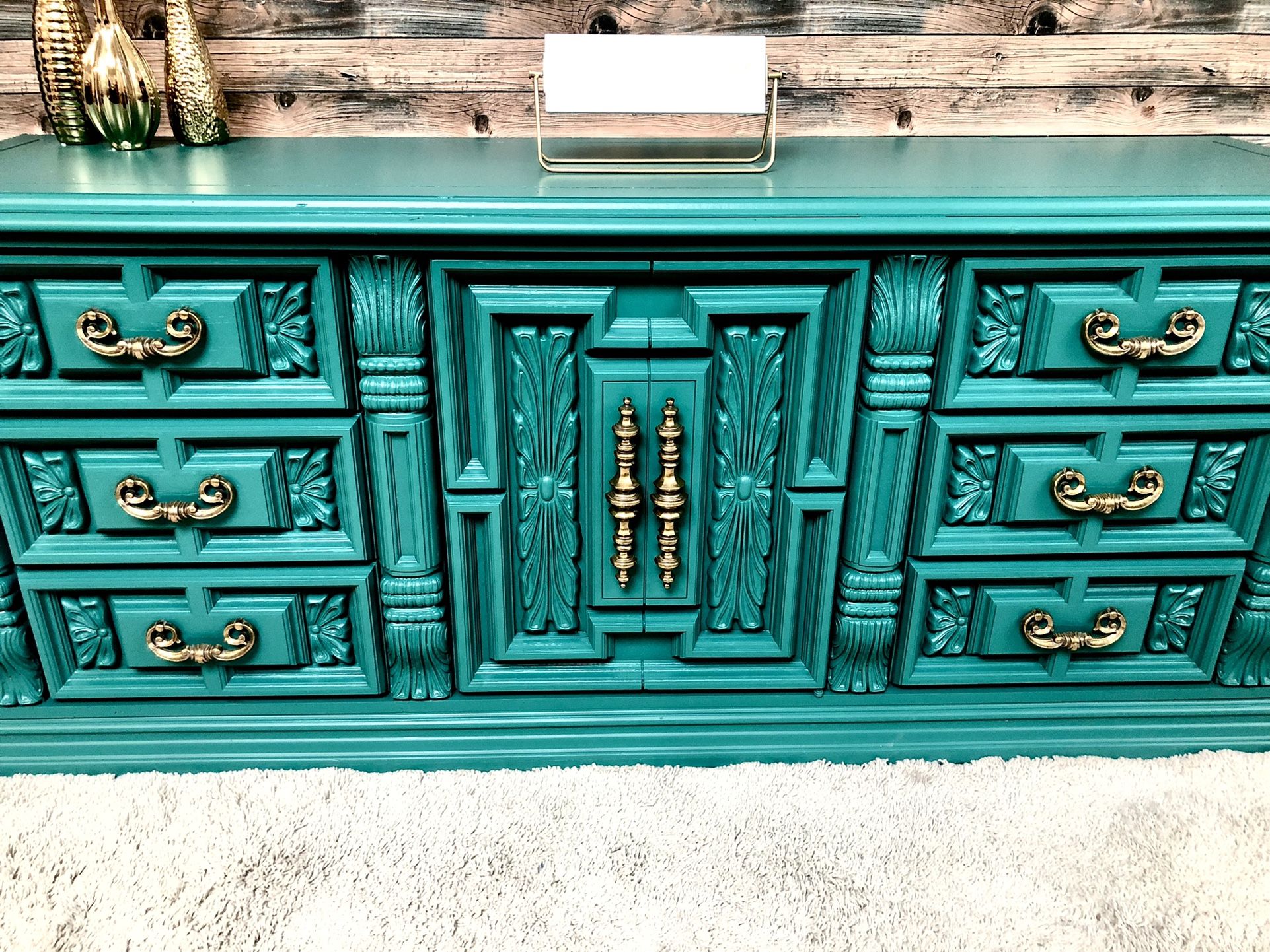Beautiful Modern Teal Buffet Or Dresser