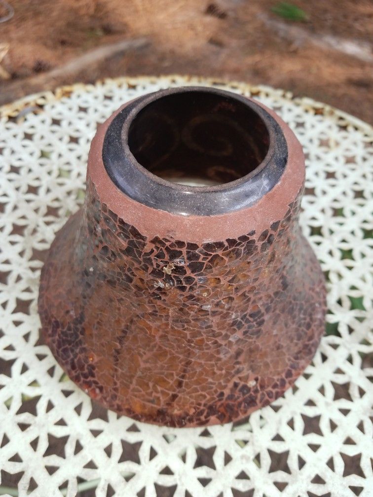 $10.00 Heavy Glass Tea Light Top. 6" Wide X 4.25" Tall. The Id Of the Hole For the Base Is 2.25"