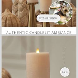 Luminara - Flameless LED Battery Operated Flickering Pillar Candles - Irish Cream - Pack of 1-3x6.5 - Realistic Moving Flame Real Wax Indoor/Outdoor 