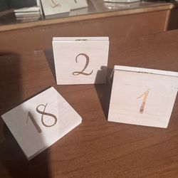 Wooden Table Numbers - Great For Weddings