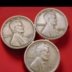 1930 D ,1913,1929 Lincoln Penny Wheat