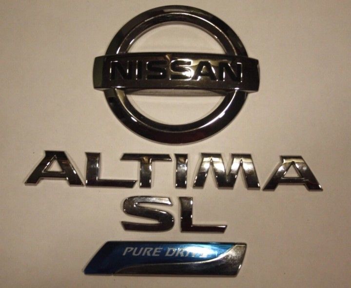 2013-2018 NISSAN ALTIMA SL PURE DRIVE REAR TRUNK LID EMBLEM SET CHROME OEM(Original)