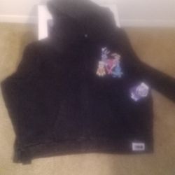 Xxxl Black Zip Up Hooded Sweatshirt Jacket 