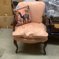 Antique Vintage Chair And Pillow 