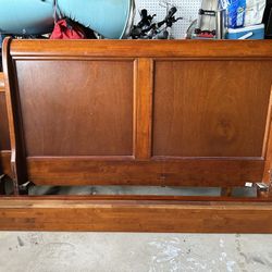 Sleigh Queen Solid Wood Bed Frame 