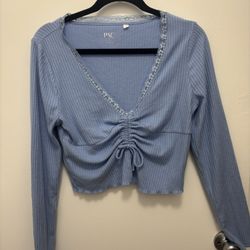 pacsun lace blue long sleeve