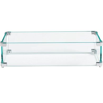 Rectangle Wind Guards for Fire Pits, Thick Tempered Glass Shield, Ensure a steady burning, Best outdoor set