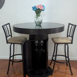 ROUND BLACK BAR TABLE ART DECO DESIGN