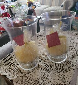2 Hurricane Glass Vases