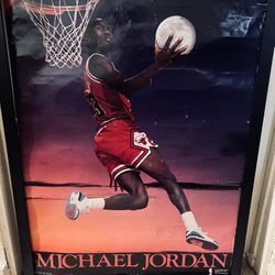Original 1990 Jordan Space Framed Poster 