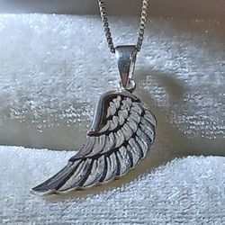 Sterling Silver Angel Wing Necklace 