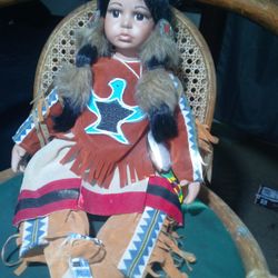Native Porcelain Tribal Doll