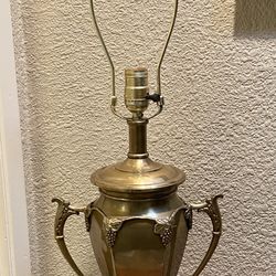 Solid Brass Lamp with Grape Motif