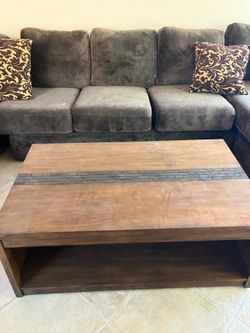 Sectional couch and table