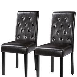 Button Tufted Dining Chairs Parsons Chair Set of 2