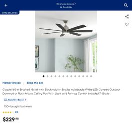 HB 60 INCH INDOOR/COVERED OUTDOOR CEILING FAN Showroom Series Cogdell