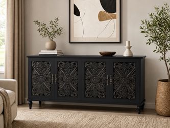 Baroque Elegance Black Accent Console