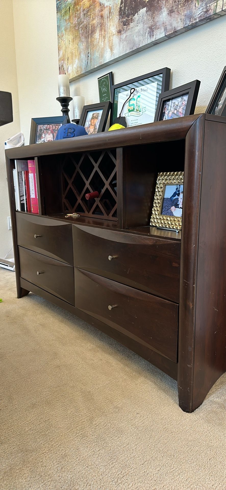 Side Table With Small Wine Rack