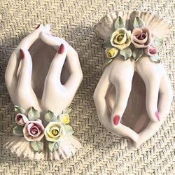 Vintage 1950s Lefton Japan Porcelain Hand Trinket Dishes - 2