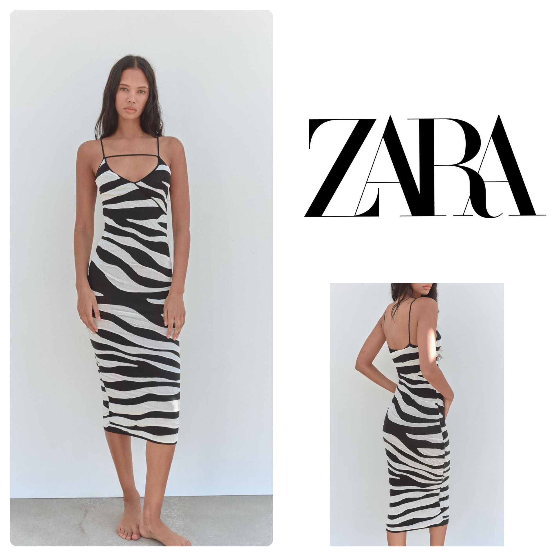 ZARA WRINKLE-EFFECT KNIT DRESS small