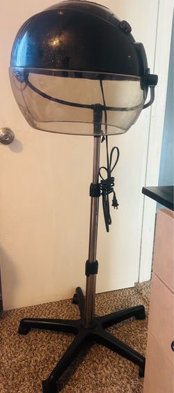 Black and chrome  hooded hairdryer