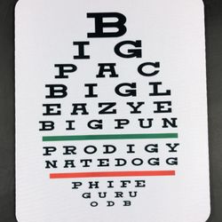 Hip Hop Legends Eye Chart Soft Gaming Mouse Pad 9.5X7.9