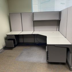 Office Desk Cubicle Work Space With Electrical Outlet Furniture Business