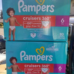 (2 BOXES) Pampers Cruisers 360° Size 6 Diapers - 80 Count $½ Price$