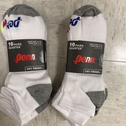 NWT Penn Men’s Quarter Socks 20 Pairs 