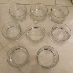 Set of 8 Clear Glass Bowls