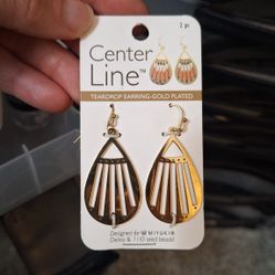 Gold Plated Tear Drop Earring For Beading 