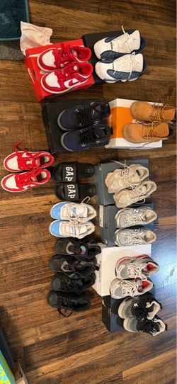 13 pairs of shoes (2) pairs of crocs size 10 Free with purchase