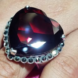 Anillo De Plata 925 Con Piedra De Corazon❤