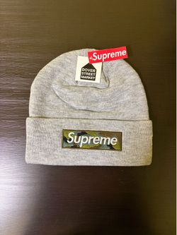 New Grey Supreme beanie