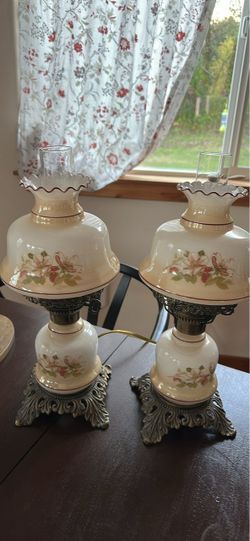 Pair of Vintage Hurricane Table Lamps