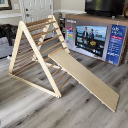 Montessori Wooden Indoor Climber & Slide Set