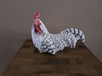 Large White Rooster Decoration