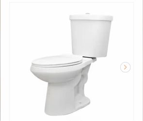 12 in. Rough In 2-Piece 1.0 GPF/1.28 GPF Dual Flush Elongated Toilet in White, Seat Included