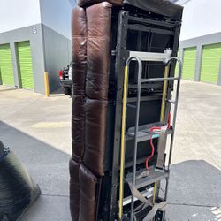 Sofa/Recliner Brown Leather